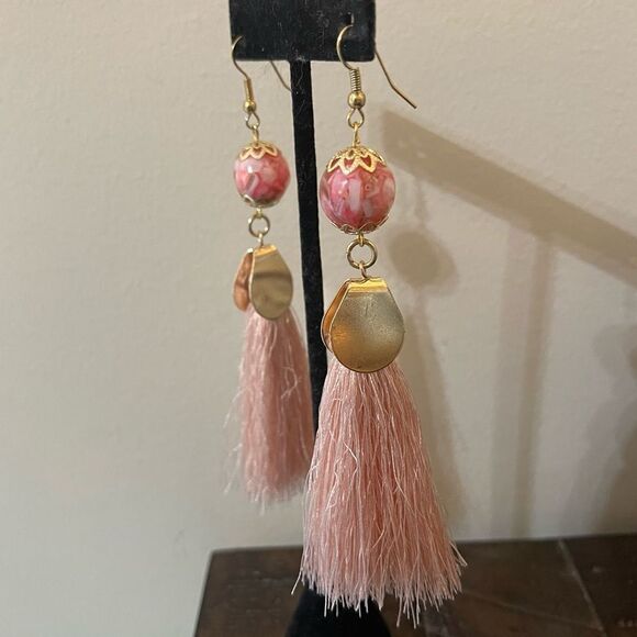 HANDMADE Single Tassel Earrings - Picture 2 of 3